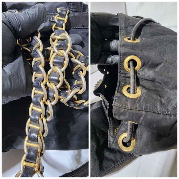 Authentic Prada Vintage Vela Drawstring Backpack Black - Picture 8 of 11